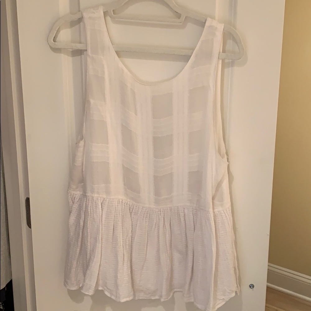 Urban Outfitters white flowy peplum tank